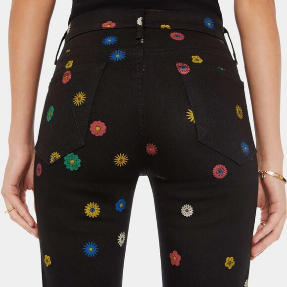 NWT MOTHER The Insider Flood Pick Me A Daisy Jeans Size 27 - Picture 12 of 13